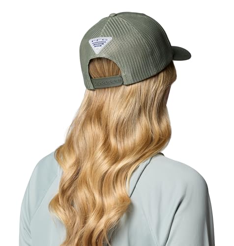 Image of Columbia Unisex Unisex PFG Fish Flag Mesh Snap Back Hat, Cypress /Tobacco Deltahunter Fish Flag, One Size