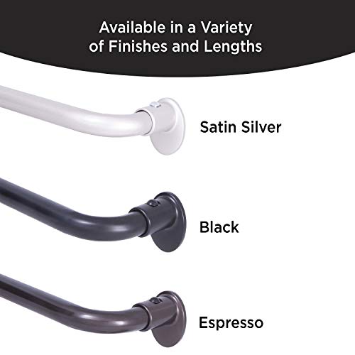 Eclipse Ec Wrap Around Window Curtain Rod, 86-120", Black #TOP5