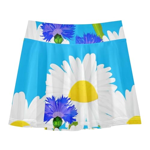 Girls Skorts Athletic Shorts Daisy Sunflower Butterfly Tennis Skirts Kids Pleated Teen Cheer 3t2