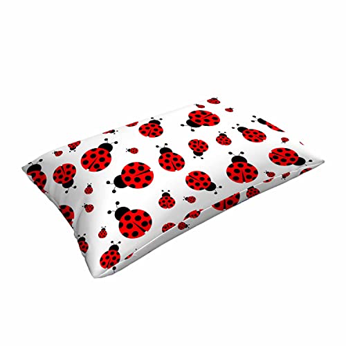 Mugod Home Decor Pillow Cases Red Ladybug Cartoon Seamless Pattern,Standard Throw Cushion Cover For Bed Couch Sofa Office Decor 20X30 Inches #TOP2