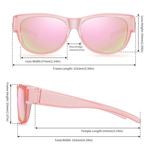 Image of GEGURI Polarized Sunglasses Fit Over Glasses for Men Women, Oversized Square Sun Glasses UV400 Protection Shades