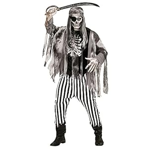 WIDMANN Disfraz Adulto Barco Fantasma de Las Arenas, Costillas impresión Camiseta, Chaqueta, Pantalones y Bandana