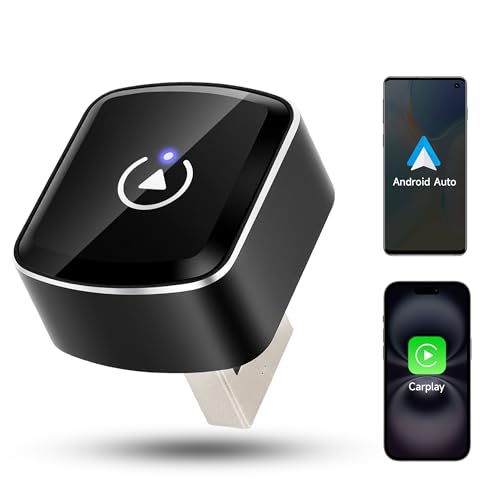 2025 Wireless Carplay & Android Auto Wireless Adapter, 2 IN 1 Stick Konvertieren Wired Android Auto/Car Play in kabellos für Autos mit Wired CarPlay, Car Play Kabellos Adapter USB/Typ-C Plug & Play