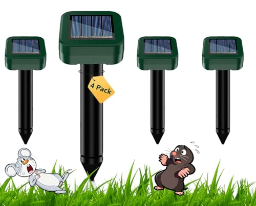 Lot de 4 répulsifs solaires Anti-Taupes - Répulsif Anti Souris - Répulsif Contre Les campagnols - Répulsif à ultrasons - Répulsif Solaire Contre Les Taupes