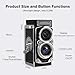 CHUZHAO Vintage Mini Digital Camera, Portable TLR Style Retro Point and Shoot Compact Small Pocket 1080P FHD Video 12MP Autofocus Vlogging Camera with 16 GB Card for Beginners Teens Adults Black
