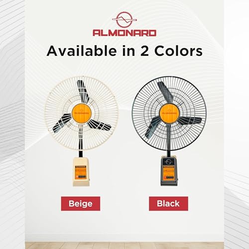Image of Almonard Mark II 450mm Wall Fan | High Speed | 80 W | Heavy duty | Full Copper Winding Motor | 1400 RPM | Aluminium Metal Blades | Wall Mounting Fan | For Home & Office | 1 Year Warranty (Black)