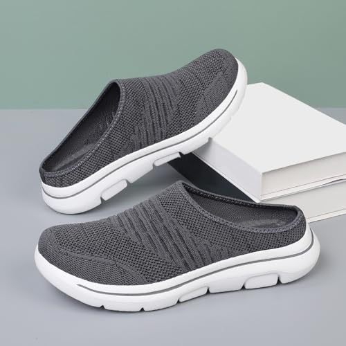 Mules Sneakers for Women Wide Width Open Back Slip On Shoes Breathable Mesh Walking Soft Sole Mules Sneakers Lightweight Casual Comfortable Outdoor Sports Flat Sandal Spring and Summer Woven Shoes4