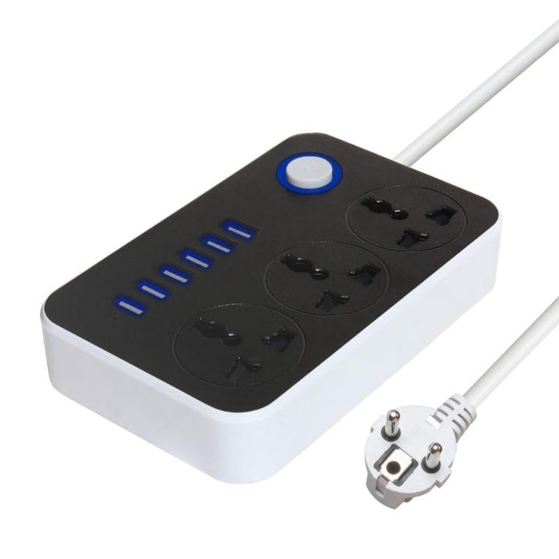 Drumstone [Limited Edition with 5 Years Extanted Warranty] Desktop Multi Smart Power Strip with 3 AC Outlets 6 USB Fast Charging Ports Socket Adapter US UK EU AU Timer Power Socket Plug-image-31