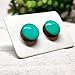Stud Earrings Set, Teal,10 mm, Round Studs for Women Girls Men, Handmade, Stainless Steel Posts for Sensitive Ears, Lightweight Color Dot earrings by Candi Cove Designs