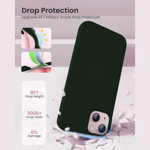 Image of Premium Liquid Silicone Case for iPhone 11 - Slim Full Body Protective Back Cover with Soft Microfiber Lining, Anti-Slip Grip Scratch Resistant Phone Case(Dark Green)
