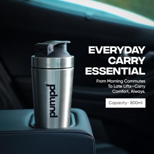 PUMPD 750ml Silver Protein Shaker Bottle - Image 6