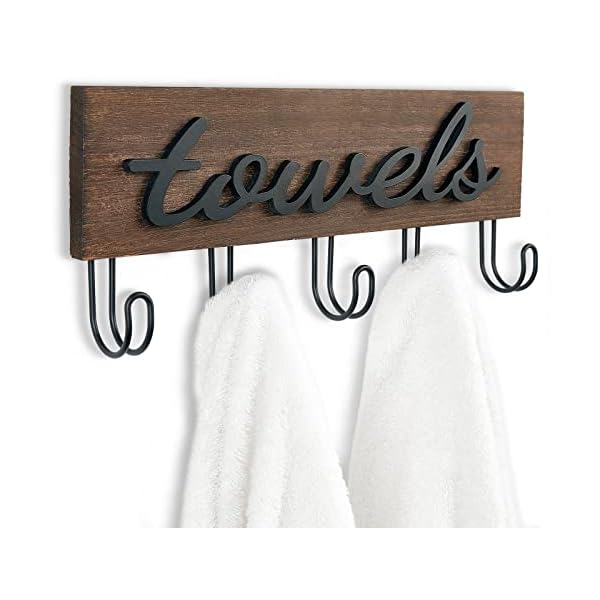 Mkono Wall Mounted Towel Holder Bathroom Decor to Hang Bathrobe Robe Coat Clothing, 12.6" x 5.2" Hanger Storage Home Organizer