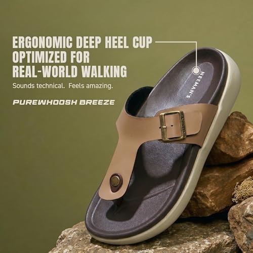 Image of Neeman's PureWhoosh Breeze Sandals for Men | Waterproof Chappal | Casual Slippers with Ergonomic Arch Support & Anti Skid EVA Sole | Adjustable Strap | Lightweight Monsoon Floaters for Beach & Outdoor Wear