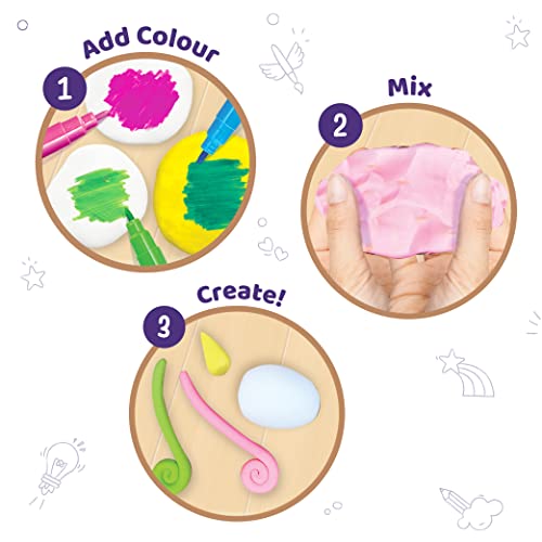 Image of Imagimake Magic Clay | Colour & Create | Unicorn Craft Kit | Air Dry Clay for Art & Craft | Make 10 Super Creations | Birthday Gift for 5-8 Year Old Girls & Boys, Multicolor