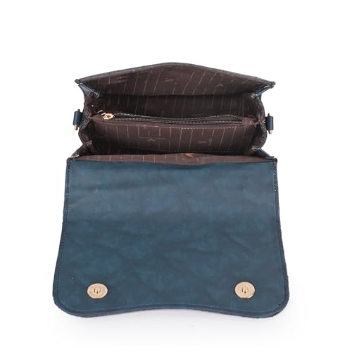 Image of Floral Embroidered Crossbody Sling Bag with Top Handle, Vintage Style Canvas for Women