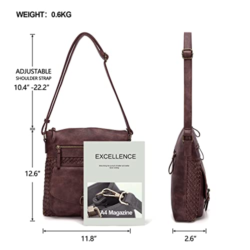 Image of KouLi Buir Crossbody Purses for Women - PU Leather Shoulder Handbags Sling Bag Crossboby Bags Medium Multi Pockets