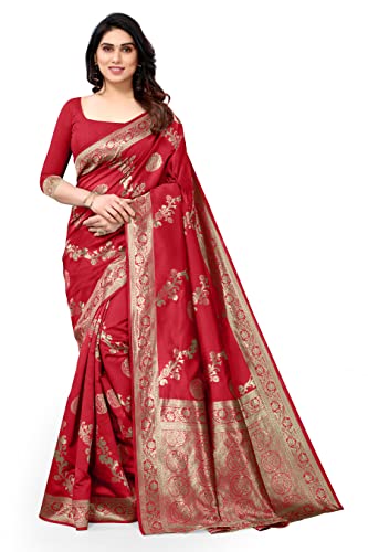 Image of MIRCHI FASHION Women Saree | Jacquard Banarasi Silk Woven Ethnic Motif Office Wear Sari