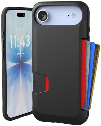 Smartish iPhone Air Wallet Case - Wallet Slayer Vol. 1 [Slim + Protective] Credit Card Holder - Drop Tested Hidden Credit Card Slot Cover for Apple iPhone Air - Black Tie Affair