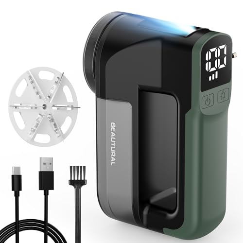 BEAUTURAL Quitapelusas Eléctrico USB-C Recargable con Pantalla LED, Verde