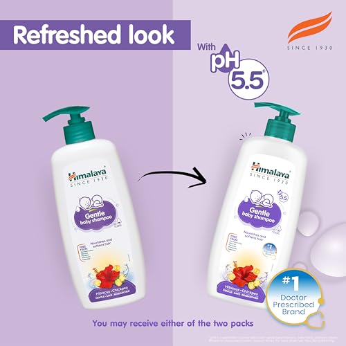 Image of Himalaya Gentle Baby Shampoo 400ml with Hibiscus, Chickpea | No Tears | pH 5.5 | No.1 Doctor Recommended Brand | Cleanses, Softens & Nourishes hair | Safe for Newborns | Hypoallergenic (Pack of 5)