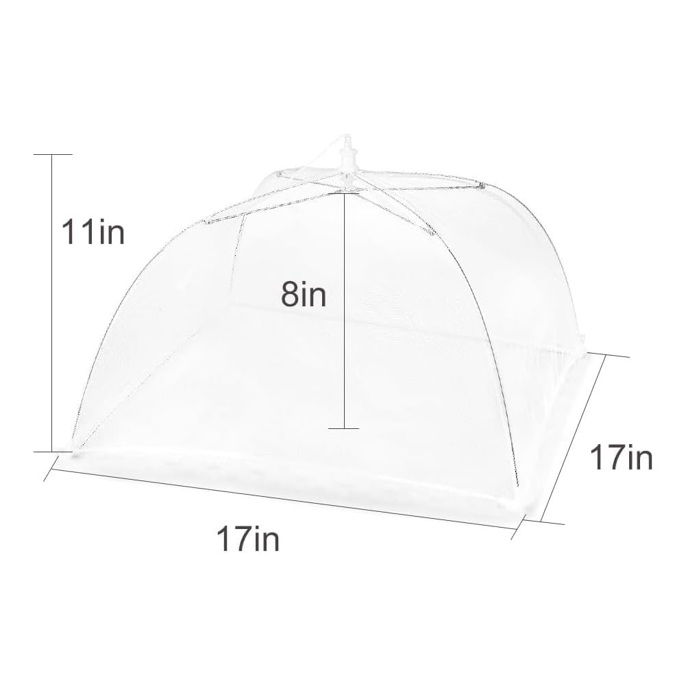GKDARED 3 Pack 17-Inch Food Cover Tents – Pop-Up Mesh Umbrella Food Covers, Reusable And Collapsible Net Screen Protectors to Keep Out Flies, Bugs, Mosquitoes – Ideal for Outdoor Picnic, BBQ, Parties 4
