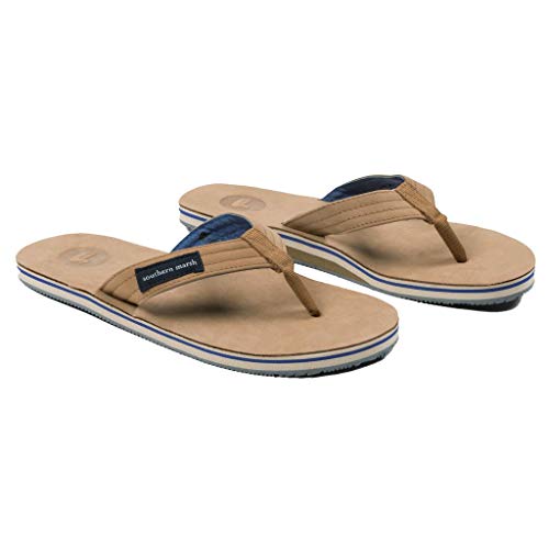 Southern Marsh Bahama Sandal Leather Flip Flop-Light Brown-Medium