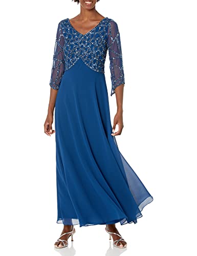 J Kara Damen Geo-Gewand mit 3/4-Ärmeln und Perlen Formales Kleid, Cobalt Multi, 48 Cover