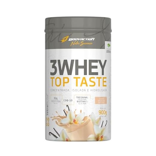 3 Whey Top Taste 900g Sabor Baunilha Bodyaction