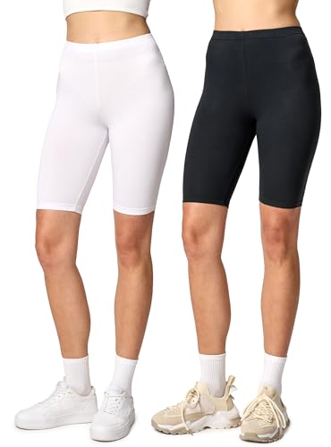 Merry Style Dam Kortaa Leggings 2 Pack MS10-145(Svart/Vit, M)