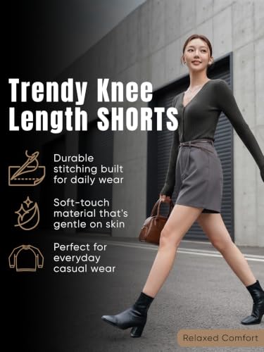 Image of GRECIILOOKS Women's Western Shorts - Trendy Knee Length Casual Bottoms | Relaxed Fit Summer Shorts for Girls & Women (Available in Plus Size)