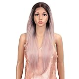 Pulcykp Synthetic Lace Front Wig Long Straight Wig With Bangs Ombre Orange Blonde Wigs For Black Women Cosplay Wigs AGA TT4-AMBRS 26inches