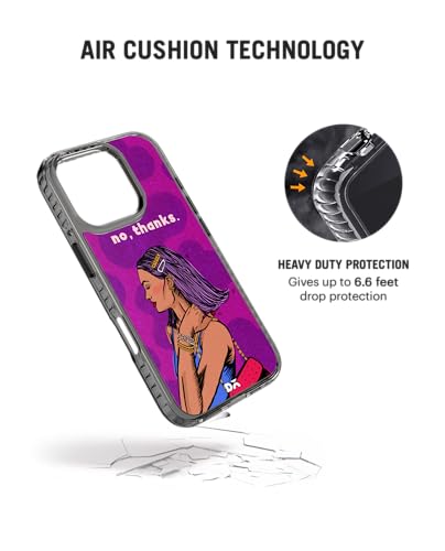 Image of DailyObjects No Thanks Stride 2.0 Magnetic Case Cover Compatible with iPhone 16 Pro Max | Wireless Charging Slim Back Cover | 2 Layer Edge Protection & Shockproof