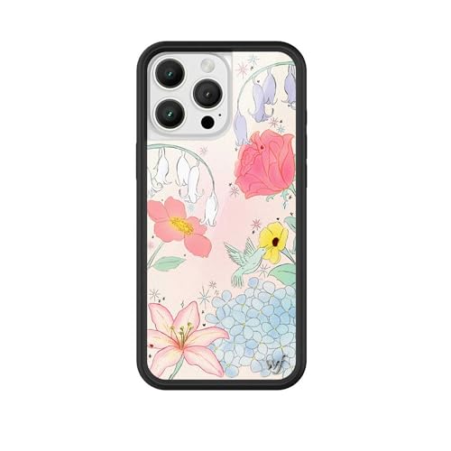 Image of Wildflower Cases - Compatible with iPhone 16 Pro Max | Protective Black Bumper, 6.5ft Drop Test Certified, Women Owned Small Business | Pink Green Floral Aesthetic Trendy Cute | Bluebelle Dreams
