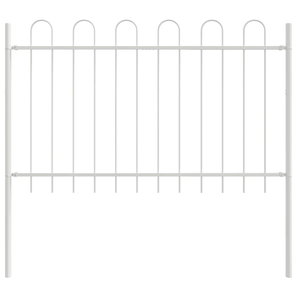 Garden Fence Boxtel White 1.7 x 1.2 m Powder-Coated Steel Outdoor Metal Panel for Boundary Garden Terrace Decoration Weather Resistant