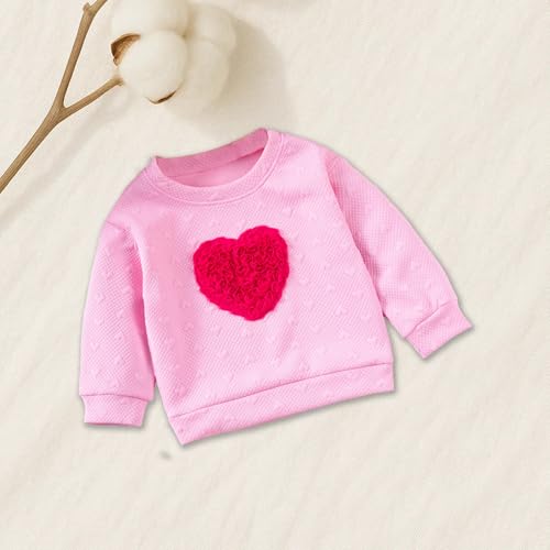 ZAXARRA Little Toddler Girls Rose Heart Sweatshirt Stylish Loose Fit Casual Crew Neck Long Sleeve Pullover3