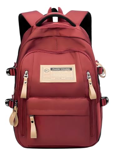 Mochila Feminina e Masculina Escolar Passeio Grande Capacidade Impermeável Lindo Modelo (vermelha)