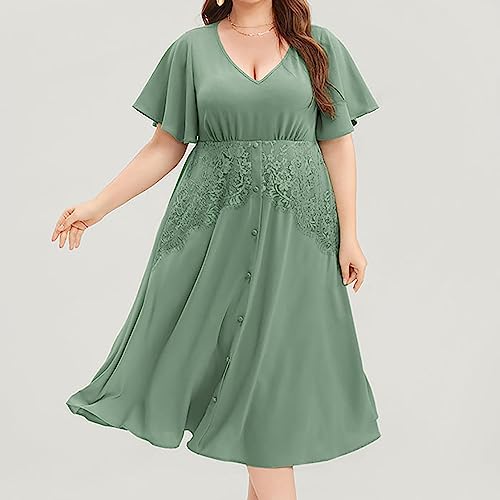 Robe de bal col en v grande taille trapèze pour sublimer les formes en soirée - 6