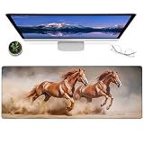 ainori Wild Horse Running Gaming Mouse Pad – 12x31.5in Large Extended Desk Mat with High-Speed Galloping Design – Non-Slip Rubber Mousepad for Office Home – Deskmat Gifts for Animal Lovers Decor