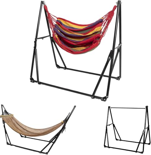 MRG 3way ハンモック 自立式 室内 チェア ハンガーラック 室外 兼用 ポータブル 折りたたみ キャリーケース...