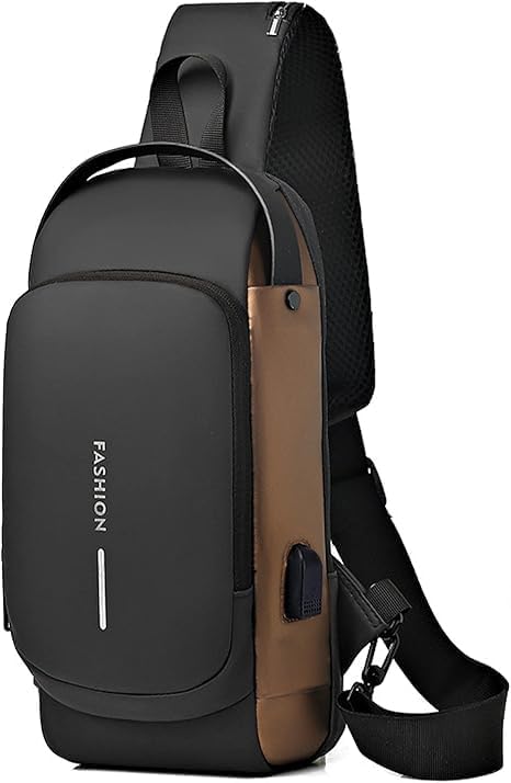 Waterproof Sling Bag for Men & Women | Hard Shell Anti-Theft Crossbody Chest Bag with Built-in Password Lock | Lightweight Polyester Travel Sling Backpack for Office, Hiking & Daily Use-image-47