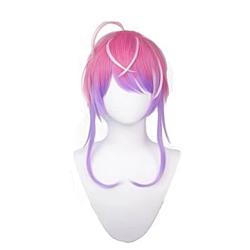 Ramuda Amemura Wig Cosplay Pink Gradient Purple Long Wig Kawaii Party Halloween Daily Anime Costume with Wig Cap