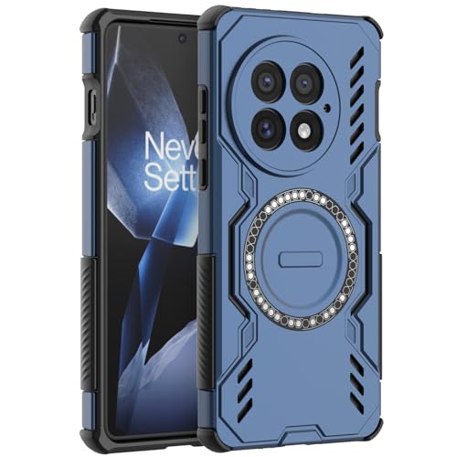 LVVFEI Case for OnePlus 13 5G Compatible with MagSafe Shockproof Magnetic Ring Slim Protective Phone Case with Ventilation Hole Design - Blue