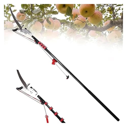 高枝切りノコギリ, 高枝ノコギリ, 園芸用枝鋸 ロッパー カッター 枝や葉の剪定用 切断刃付き(24ft)