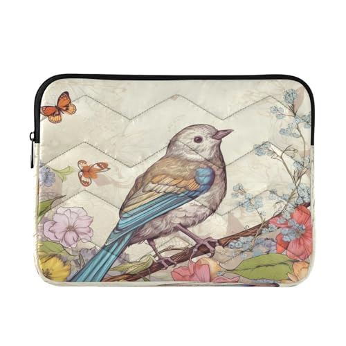 Funda para Laptop con Diseño de Pájaros y Flores 13-14 Pulgadas miniatura 1