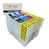 F-ink Lot de 4 cartouches d'encre vides rechargeables de rechange pour cartouche d'encre 603 ou 603XL - 4 couleurs (603XL noir, cyan, magenta, jaune)