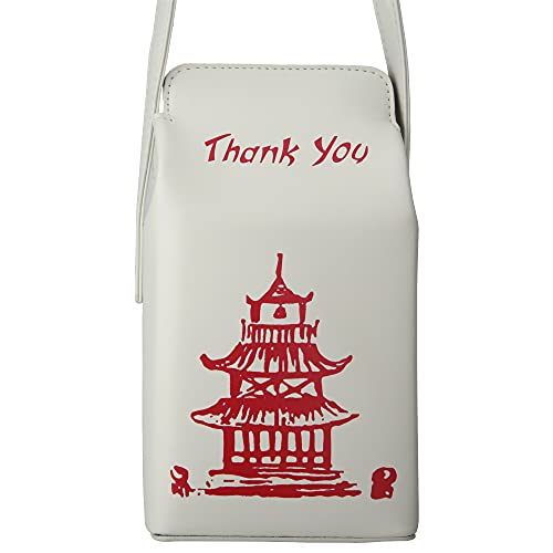 Image of Tower Print Crossbody Shoulder Bag,Pu Chinese Takeout Box Totes Purse for Women | Tower Print
