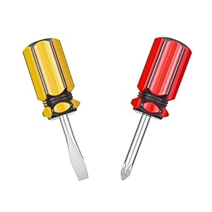 Buspoll short screwdriver set two-color small handle stubby screwdriver Phillips screwdriver and flat head screwdriver