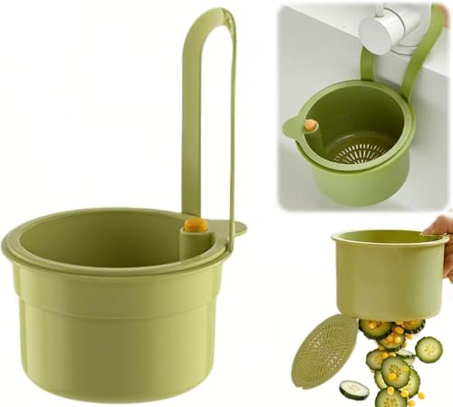 Kezidhp Cestello per Lavello con Snap-Button – Colino Scolapasta Rimovibile in Silicone con Filtro a Maglia Fine, Protezione Intasamento per Pasta, Verdure e Frutta, Organizer Lavello