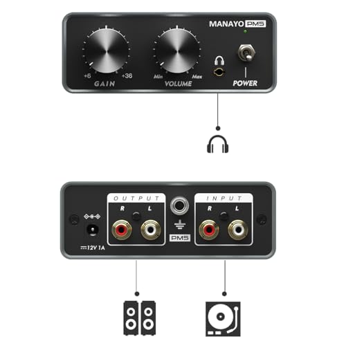 image for MANAYO Phono Preamp, Professional Mini Preamp for Turntable/Vinyl Reco