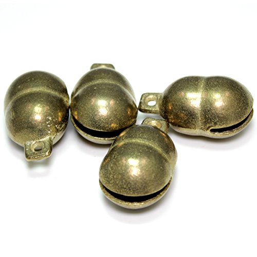Kleenes Traumhandel 4 Messing Glöckchen Schellen - Doppelkörper - ca. 36x26x22 mm Cover